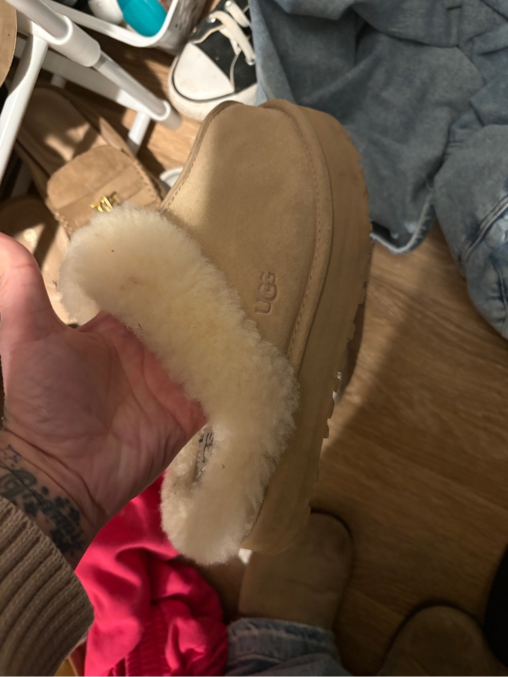 UGG Chestnut Tan Shearling-Lined Slide Mule